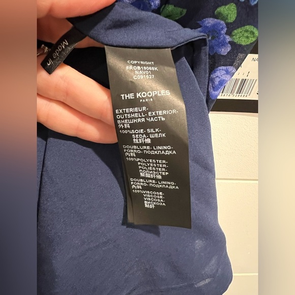 NWT The Kooples blue floral silk wrap dress - Picture 6 of 7